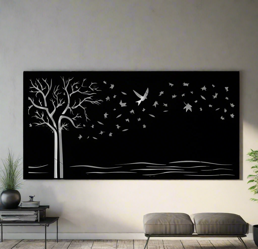 Black Birds And Tree Wall Art