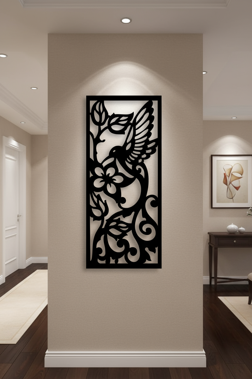 Black Hummingbird Wall Art