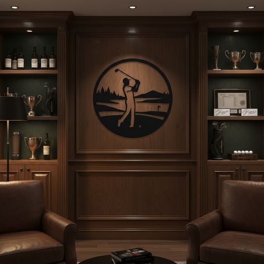 Man playing golf art